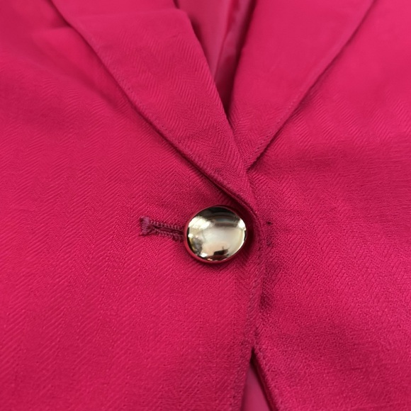 Vintage Evan Picone Suit Jacket Blazer Single Gold Button Hot Pink/Red Women’s 6 - Picture 3 of 8